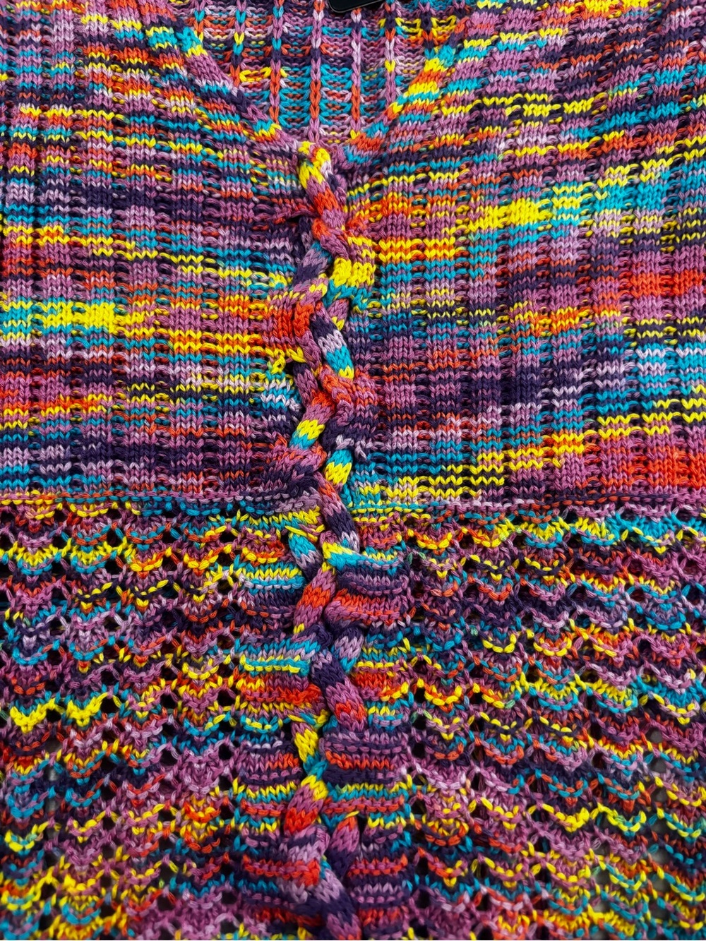BNWT Multicolor Knit Fringe Button-Up Top - Picture 7 of 7